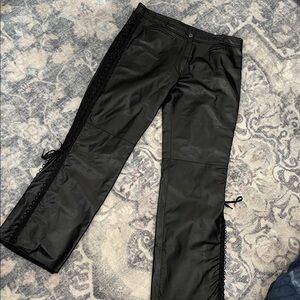 Danier Black Lace-Up Pants